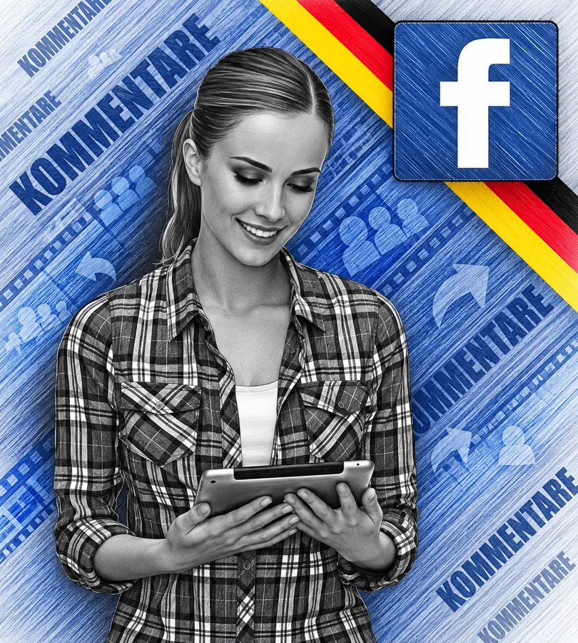 Deutsche Facebook-Kommentare mit Reactions und Antworten